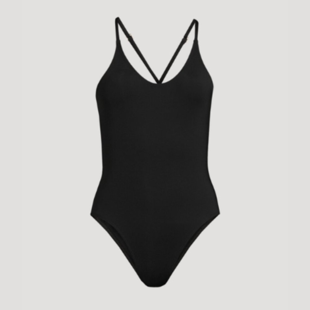 NWT Mimi & August Black One Piece Swimsuit with Adjustable Straps